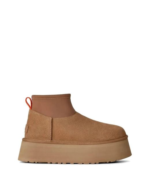 Ugg Brown Mini Dipper Platform Ankle Boots
