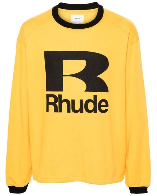Rhude Yellow Petrol Cotton Sweatshirt for men