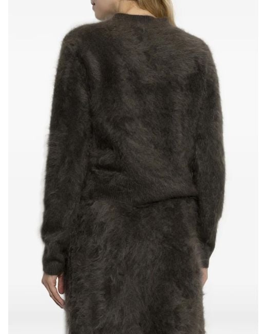 Lisa Yang Black Azalea Brushed-Finish Cardigan