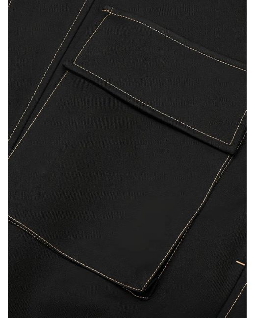 Jil Sander Black Contrast-Stitch Blouson Jacket for men
