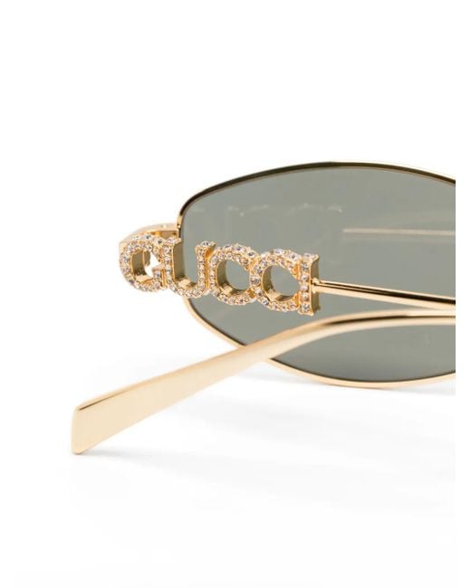 Gucci Gray Geometric-Frame Sunglasses