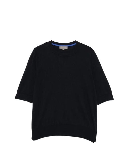 T-Shirt À Col Rond N.Peal Cashmere en coloris Black