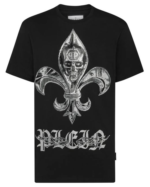 メンズ Philipp Plein Chromeプリント Tシャツ Black