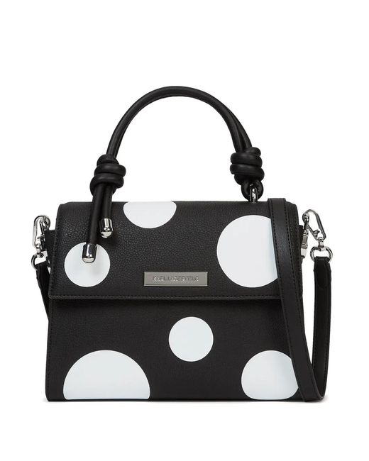 Karl Lagerfeld Black Sac À Bandoulière Ikon À Pois