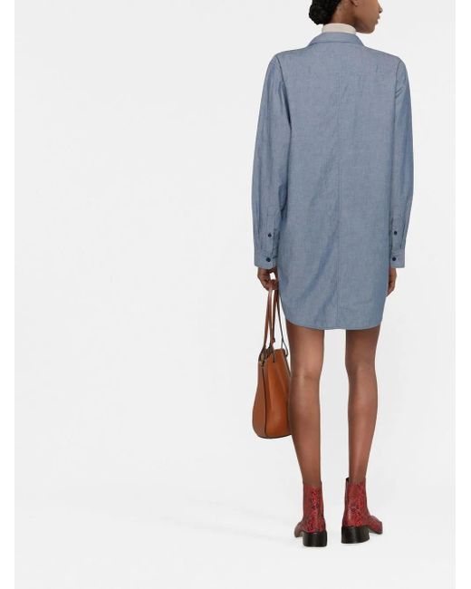 Isabel Marant Blue Bridget Chambray Buttoned Shirt Dress