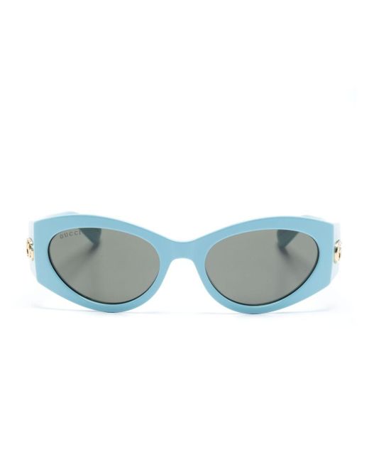 Gucci Blue Double G Cat-eye Sunglasses