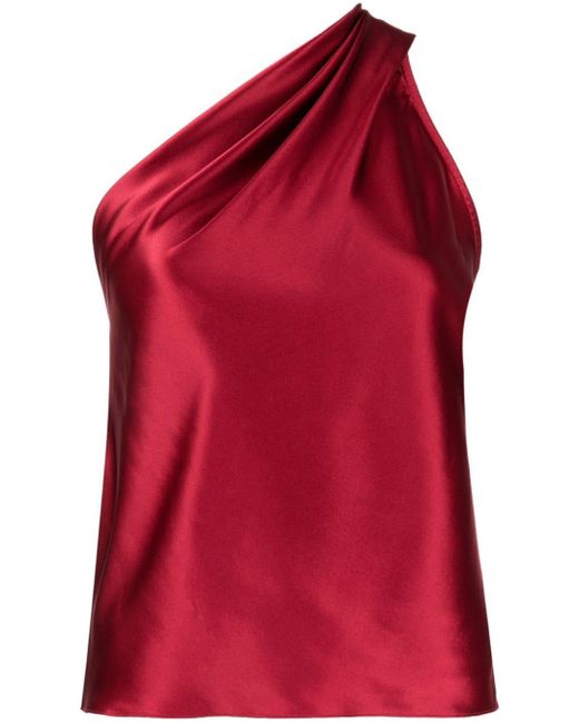 Michelle Mason Red Asymmetrisches Neckholder-Top aus Seide