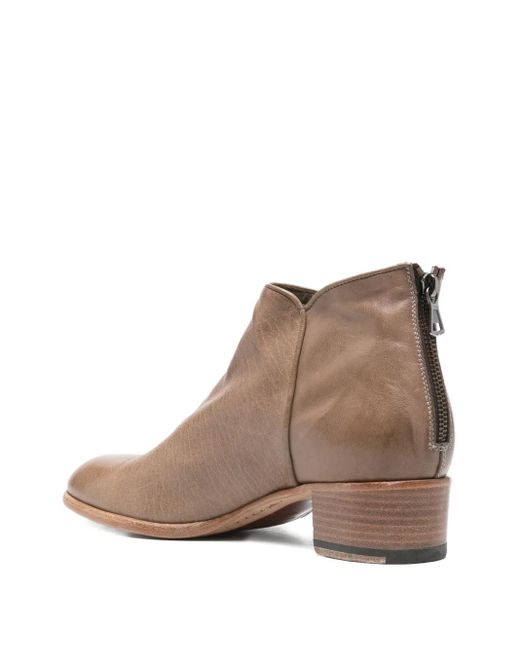 STURLINI FIRENZE Brown 40Mm Zip-Detail Block-Heel Ankle Boots