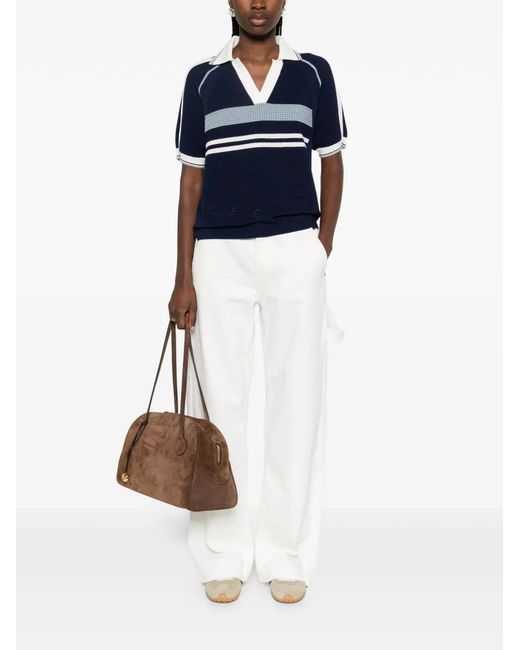 P.A.R.O.S.H. Blue Renfield Short-Sleeve Knitted T-Shirt