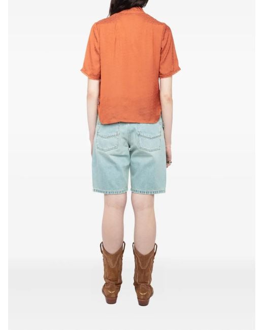 Zadig & Voltaire Topher サテンブラウス Orange
