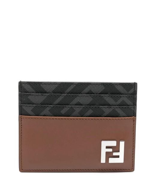 メンズ Fendi Ff Card Holder Black