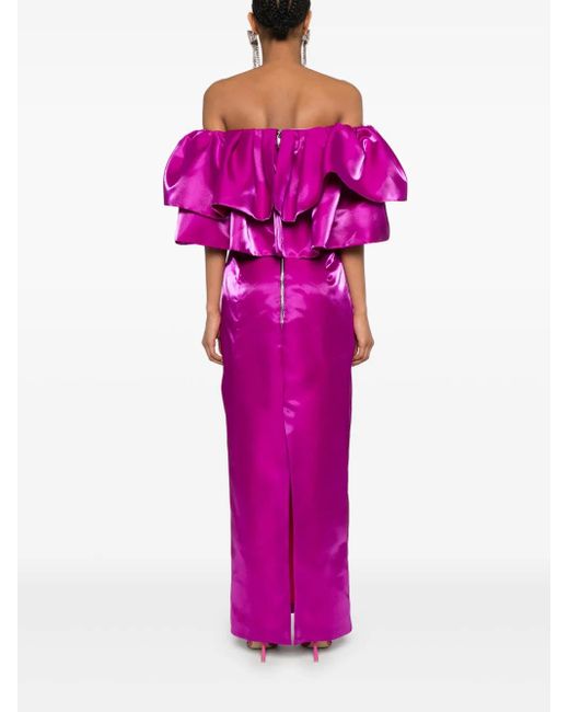 MITILIANE COUTURE Purple Ruffled Maxi Dress
