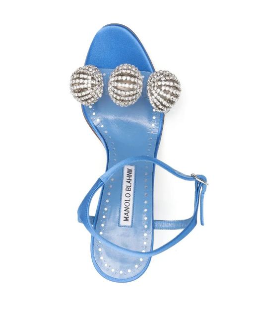 Manolo Blahnik Blue Ostria 90Mm Star-Embellished Sandals