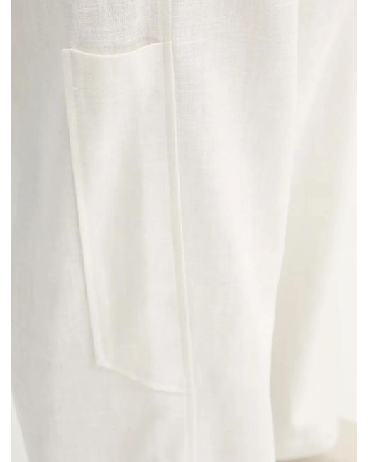 MMC Studio White Linen Pocket Trousers