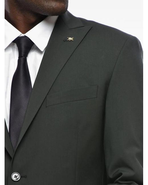 Corneliani Black Single-Breasted Peak-Lapel Suit for men