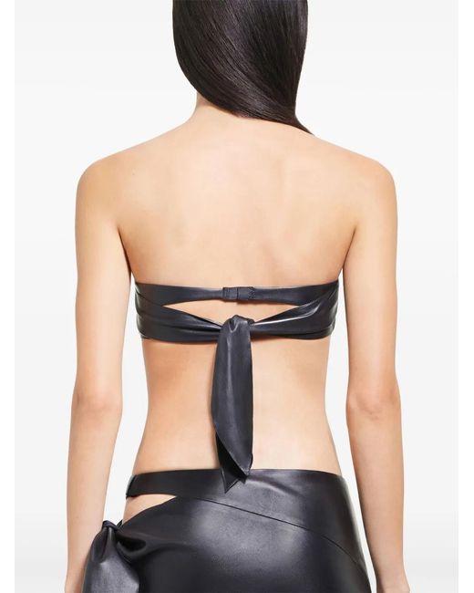Courreges Black Slash Leather Skirt