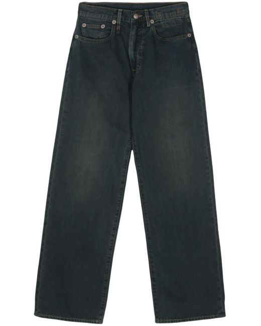 R13 Blue D'arcy Wide-Leg-Jeans