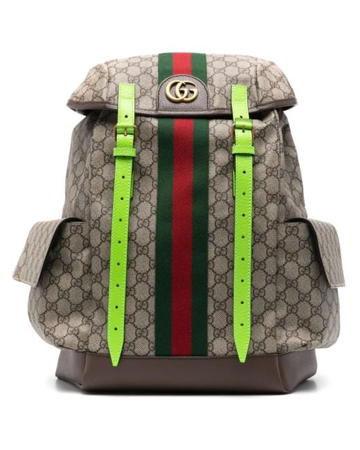 Gucci Green Neutral Ophidia Medium Gg Supreme Backpack for men