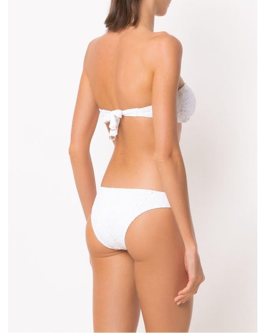 white strapless bikini set