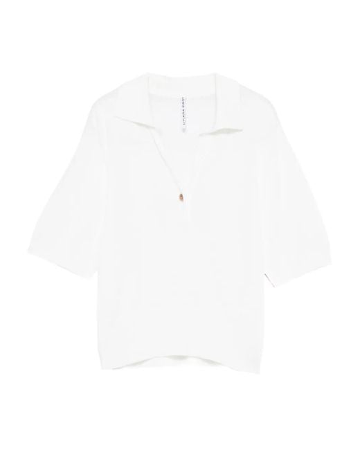 Liviana Conti White Sally Button Polo Shirt
