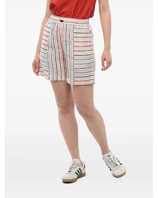 Woolrich White Baydere Striped Shorts