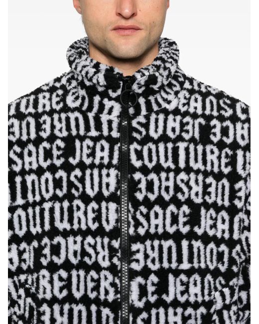 Versace Jeans Couture Black Logomania Teddy Jacket for men