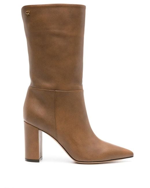Gianvito Rossi Brown Piper 85mm Leather Boots - Women's - Calf Leather