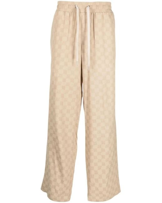M I S B H V Natural Logo-Print Wide-Leg Trousers for men