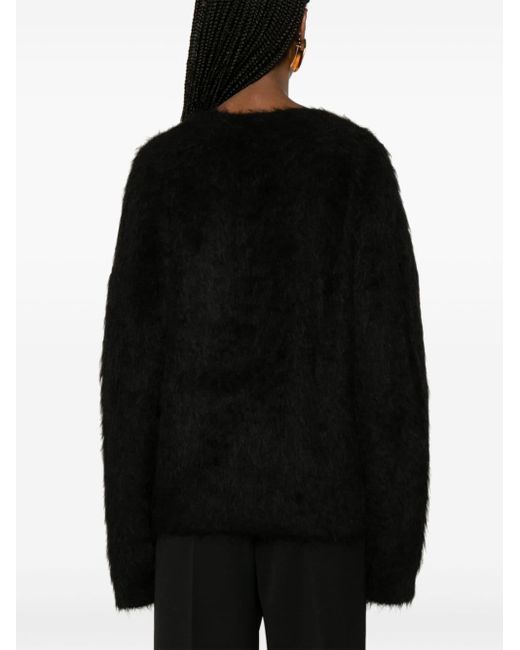 Totême  Black Pullover aus gebürsteter Wolle