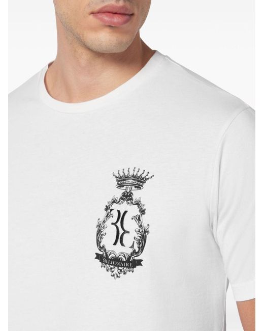Billionaire T-Shirt mit Logo-Print in White für Herren