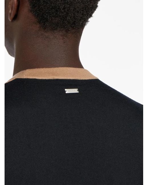 Ferragamo Black Colour-Block Cashmere Jumper for men