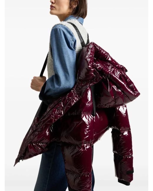 Woolrich Red Glossy-Finish Parka Coat