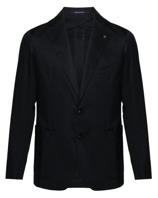 Tagliatore Blue Notched-Lapels Single-Breasted Blazer for men