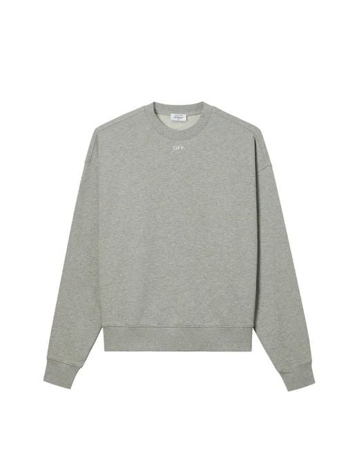 Off-White c/o Virgil Abloh Gray Logo-Print Sweater for men