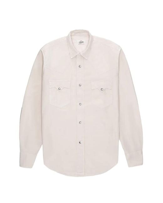 Fortela White Texana Chest Pocket Snap Shirt for men