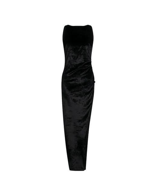 Dondup Black Robe Longue À Design Sans Manches