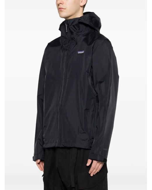 Patagonia Black Logo-Patch Hooded Jacket for men
