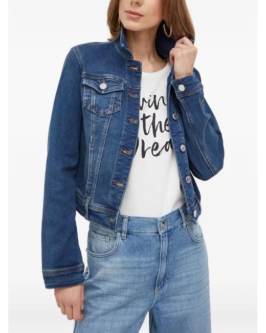 Morgan Blue Button-Fastening Denim Jacket