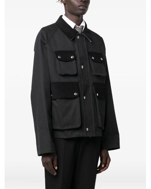 Thom Browne Black Multi-pocket Cropped Jacket for men