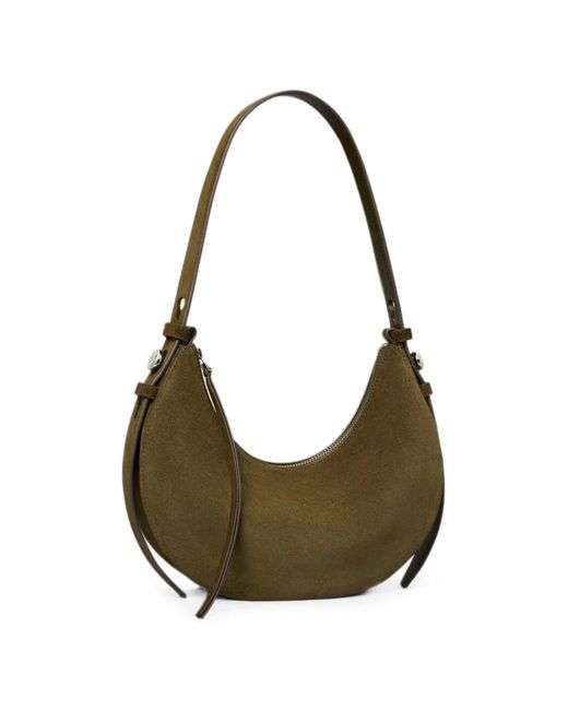 Tory Burch Gray Sac Demi-Lune En Daim Romy