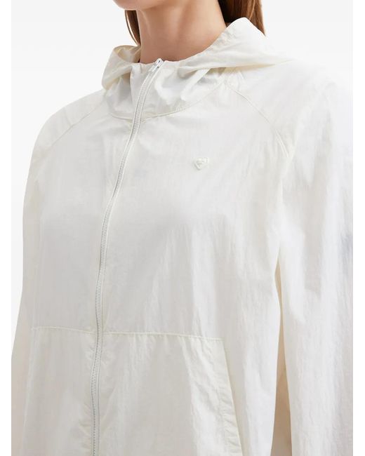 Chocoolate White Hooded Zip Jacket