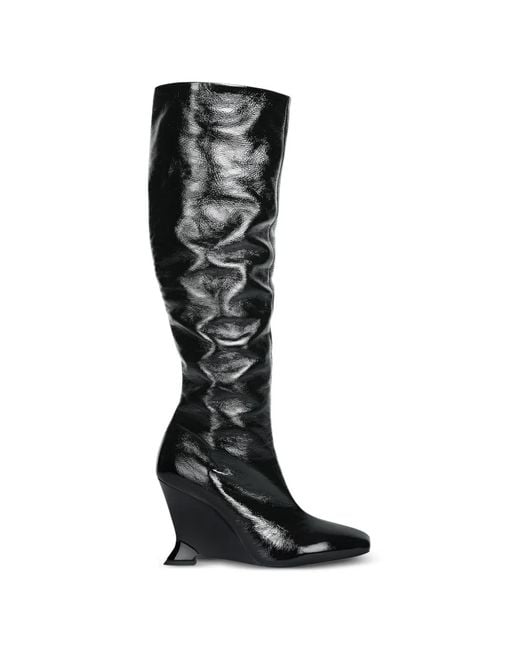 Balmain Black Wedge Boots