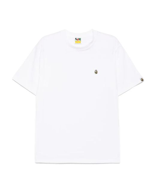 A Bathing Ape White Logo-Embroidered T-Shirt for men