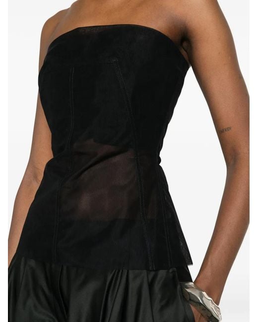 Rick Owens Black Haut À Design Bustier
