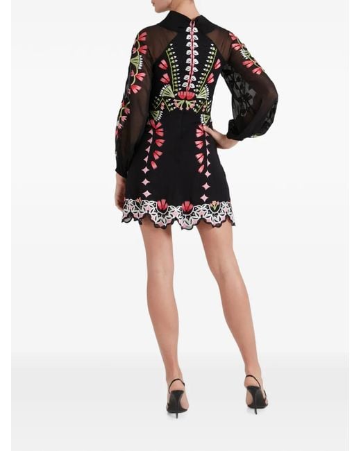 Temperley London White Rosalba Floral-Embroidered Mini Dress