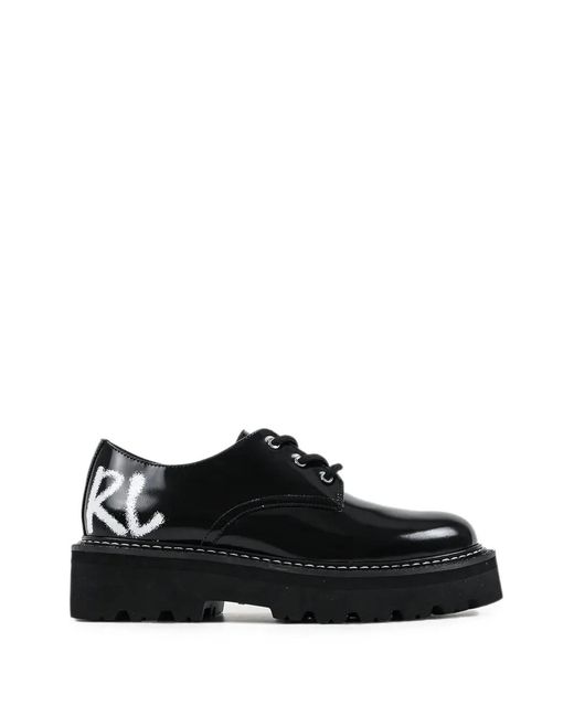 Karl Lagerfeld Black Logo-Print Chunky-Sole Shoes