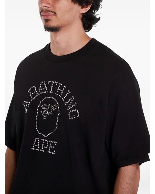 A Bathing Ape Black Studd-Embellish T-Shirt