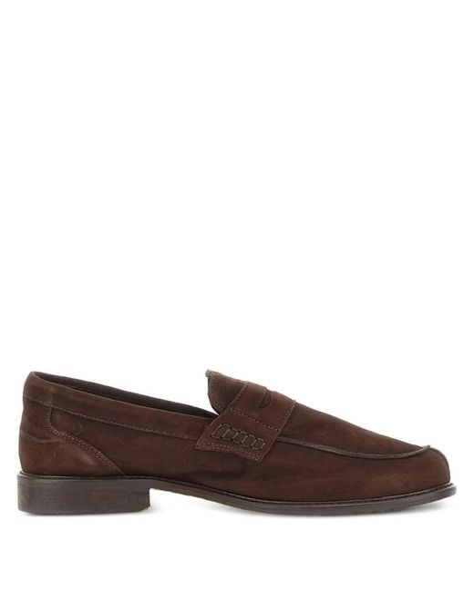 Duca Degli Abruzzi Brown Amalfi Suede Loafers for men