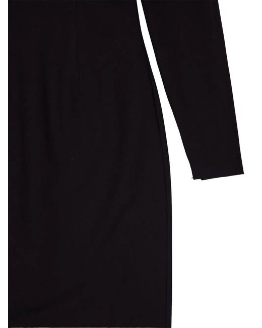 Roland Mouret Black Twist-Detail Long-Sleeve Dress