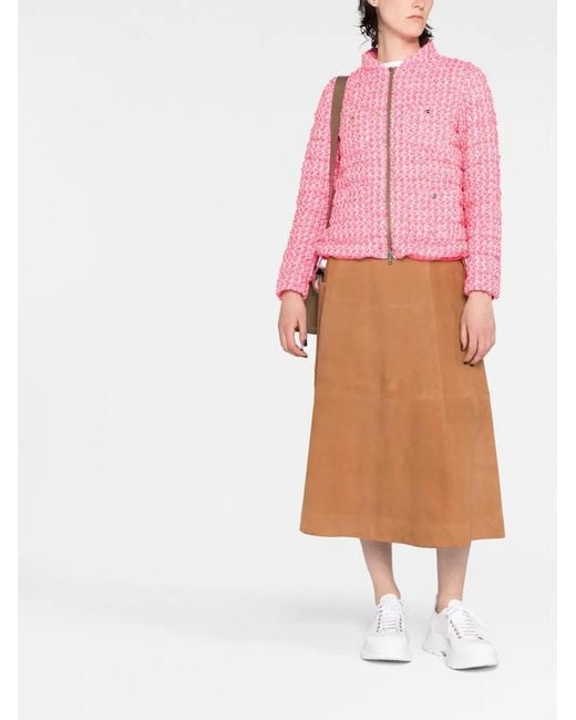 Herno Pink Padded Tweed Jacket